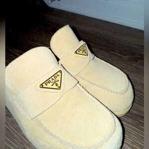 Prada slip on 2024 beige